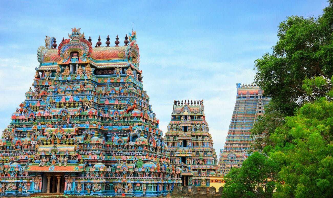 A vibrant temple in Tiruchi