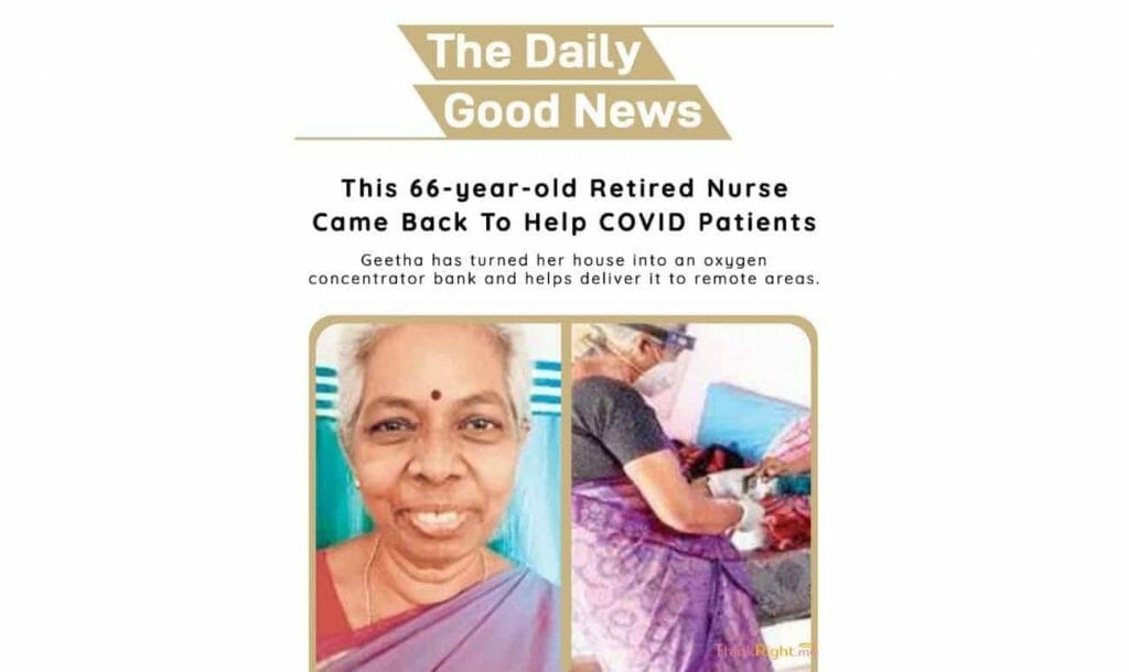 Positive news 28th June - This 66-year-old Retired Nurse Came Back To Help COVID Patients