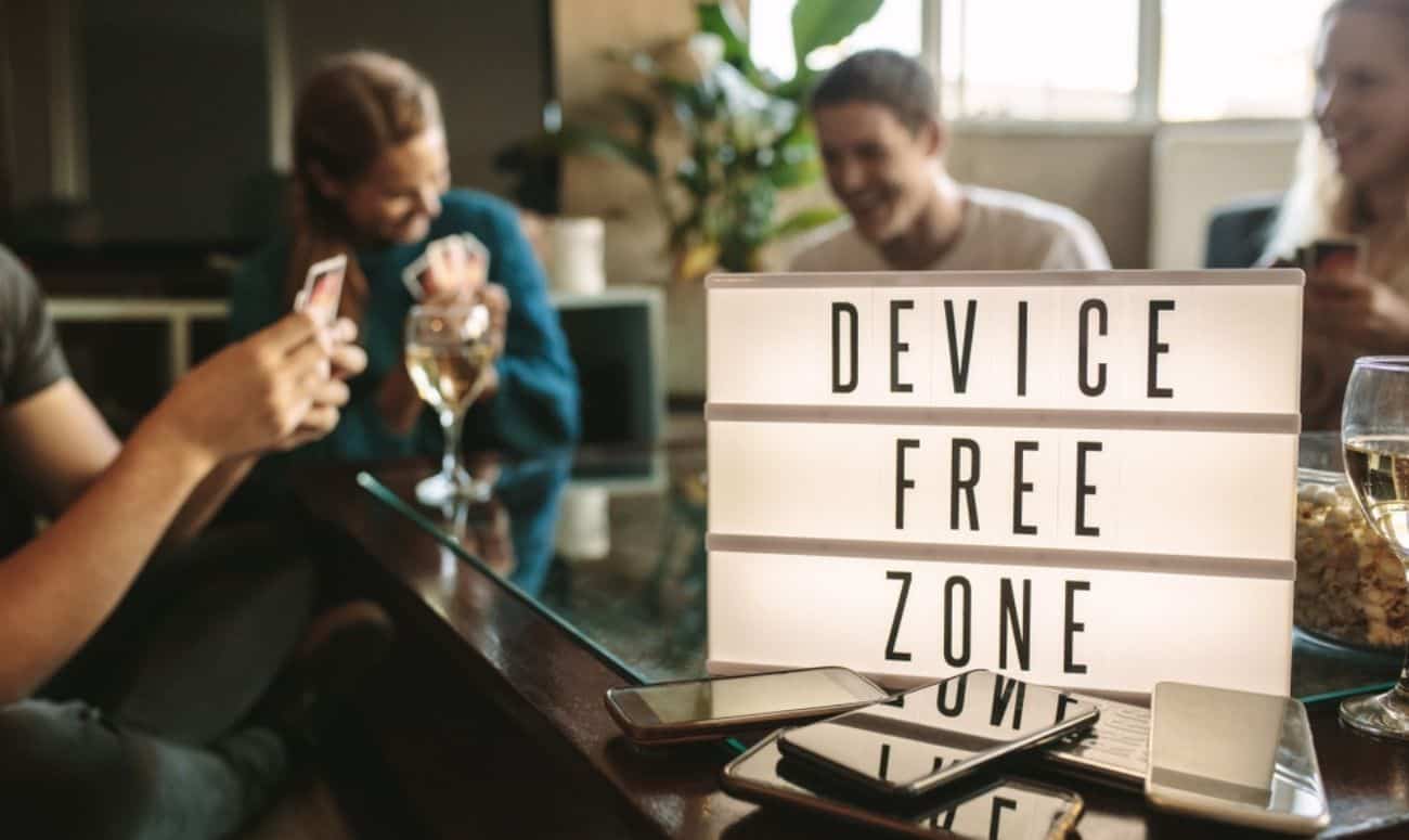 Reduce screen time by dedicating a device free zone